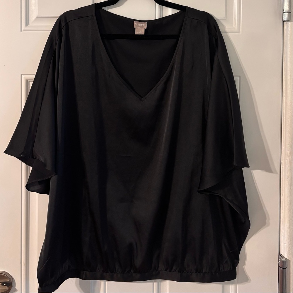 Chico's Black V-Neck Blouse